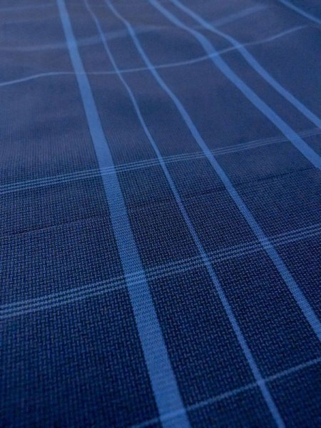 画像8: N0123V  女性用 紬  シルク(正絹)   紺, チェック柄 【中古】 【USED】 【リサイクル】 ★★★☆☆ (8)