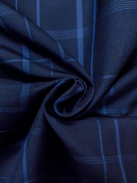 画像9: N0123V  女性用 紬  シルク(正絹)   紺, チェック柄 【中古】 【USED】 【リサイクル】 ★★★☆☆ (9)