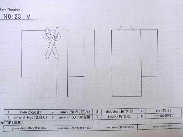 画像11: N0123V  女性用 紬  シルク(正絹)   紺, チェック柄 【中古】 【USED】 【リサイクル】 ★★★☆☆ (11)