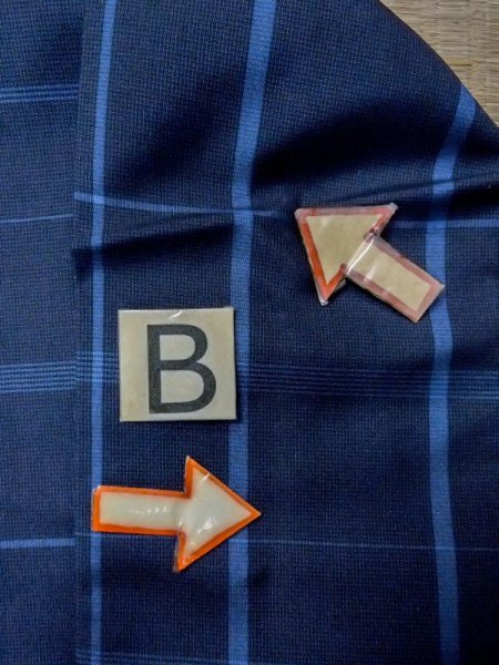 画像13: N0123V  女性用 紬  シルク(正絹)   紺, チェック柄 【中古】 【USED】 【リサイクル】 ★★★☆☆ (13)