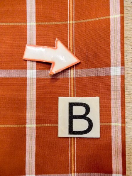 画像13: N0123X  女性用 紬  シルク(正絹)   橙色, チェック柄 【中古】 【USED】 【リサイクル】 ★★★☆☆ (13)