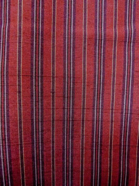 画像5: N0123Y Mint  女性用 紬  シルク(正絹)   赤色, 縞 【中古】 【USED】 【リサイクル】 ★★★★☆ (5)
