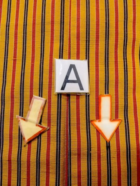 画像12: N0123Z  女性用 紬  シルク(正絹)   黄色, 縞 【中古】 【USED】 【リサイクル】 ★★☆☆☆ (12)