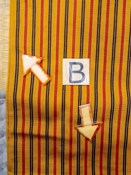 画像13: N0123Z  女性用 紬  シルク(正絹)   黄色, 縞 【中古】 【USED】 【リサイクル】 ★★☆☆☆ (13)