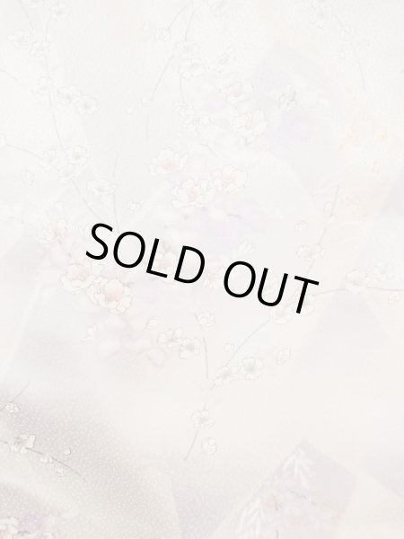 画像4: N0124D  女性用 小紋  シルク(正絹) 淡い 薄い 紫色, 花 【中古】 【USED】 【リサイクル】 ★★☆☆☆ (4)