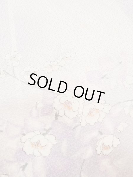 画像7: N0124D  女性用 小紋  シルク(正絹) 淡い 薄い 紫色, 花 【中古】 【USED】 【リサイクル】 ★★☆☆☆ (7)