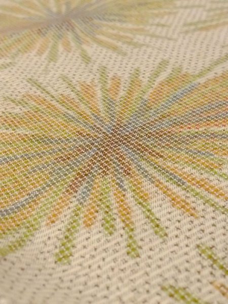 画像7: N0130A  女性用 単衣  シルク(正絹) 淡い 灰色がかった 緑色, 花 【中古】 【USED】 【リサイクル】 ★★☆☆☆ (7)