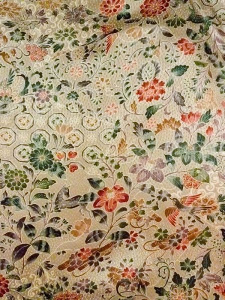 画像3: N0130F  女性用 小紋  シルク(正絹)  淡い トープ, ぼたん 【中古】 【USED】 【リサイクル】 ★★☆☆☆ (3)