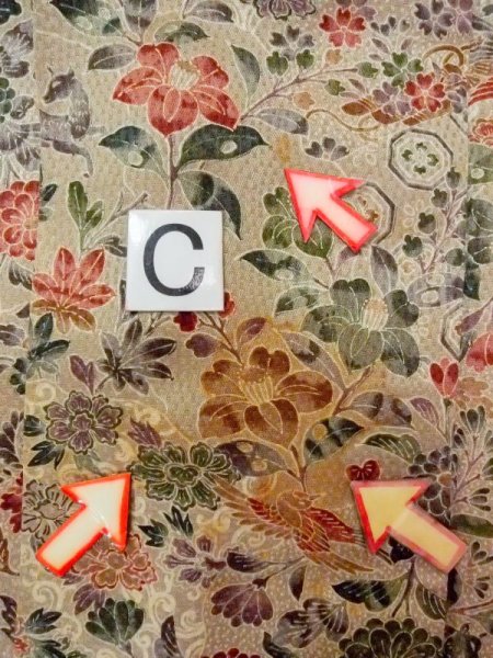 画像16: N0130F  女性用 小紋  シルク(正絹)  淡い トープ, ぼたん 【中古】 【USED】 【リサイクル】 ★★☆☆☆ (16)