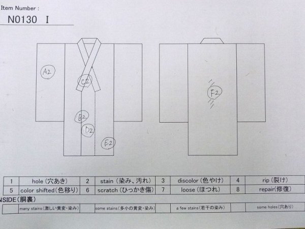 画像13: N0130I  女性用 小紋  シルク（正絹）   水色, 花 【中古】 【USED】 【リサイクル】 ★★★☆☆ (13)