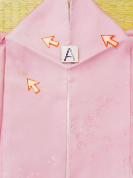 画像12: N0130R  女性用 色無地  シルク(正絹)   桃色, ぼかし 【中古】 【USED】 【リサイクル】 ★★☆☆☆ (12)