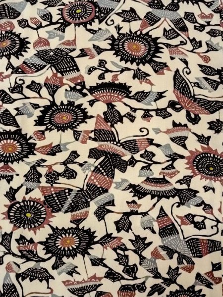 画像3: N0209B  女性用 羽織  シルク(正絹)   アイボリー, 花 【中古】 【USED】 【リサイクル】 ★☆☆☆☆ (3)