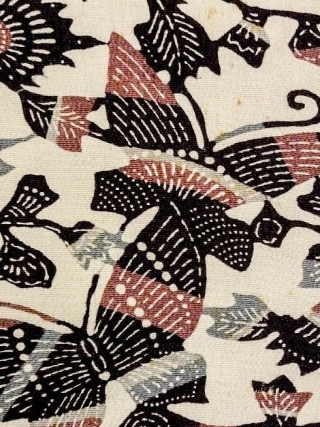 画像6: N0209B  女性用 羽織  シルク(正絹)   アイボリー, 花 【中古】 【USED】 【リサイクル】 ★☆☆☆☆ (6)