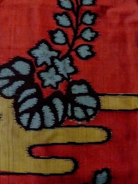 画像4: N0209D  女性用 羽織  シルク(正絹)  深い えんじ, 桐 【中古】 【USED】 【リサイクル】 ★☆☆☆☆ (4)