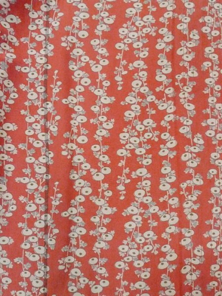 画像3: N0209E  女性用 羽織  シルク(正絹)  淡い 朱赤, 縞 【中古】 【USED】 【リサイクル】 ★★★☆☆ (3)