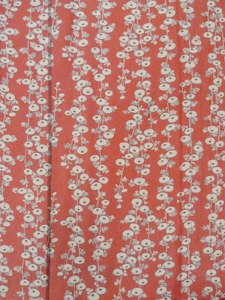 画像4: N0209E  女性用 羽織  シルク(正絹)  淡い 朱赤, 縞 【中古】 【USED】 【リサイクル】 ★★★☆☆ (4)