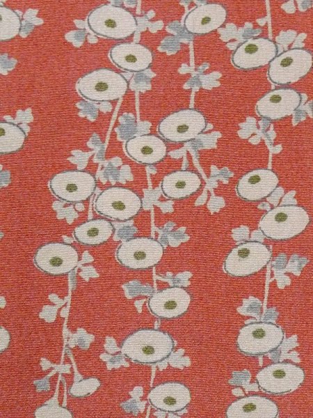 画像5: N0209E  女性用 羽織  シルク(正絹)  淡い 朱赤, 縞 【中古】 【USED】 【リサイクル】 ★★★☆☆ (5)