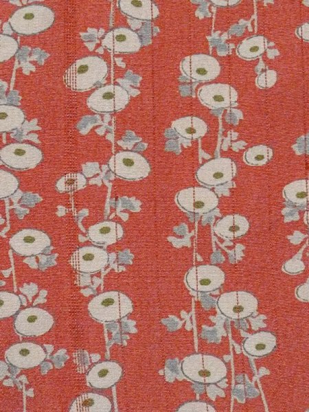 画像6: N0209E  女性用 羽織  シルク(正絹)  淡い 朱赤, 縞 【中古】 【USED】 【リサイクル】 ★★★☆☆ (6)