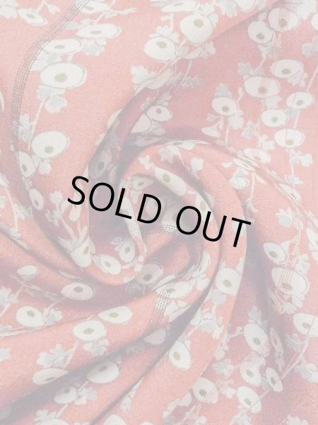 画像10: N0209E  女性用 羽織  シルク（正絹）  淡い 朱赤, 縞 【中古】 【USED】 【リサイクル】 ★★★☆☆ (10)