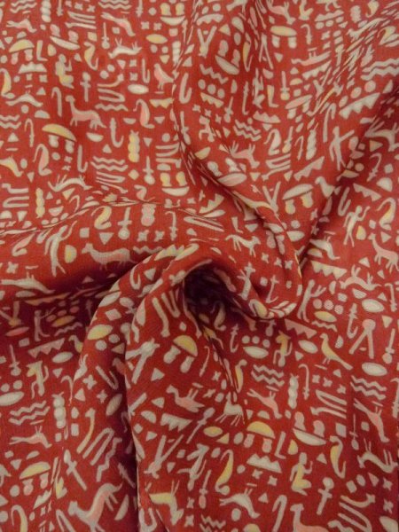 画像11: N0209L  女性用 羽織  シルク(正絹)   茶色, 鳥 【中古】 【USED】 【リサイクル】 ★★★☆☆ (11)