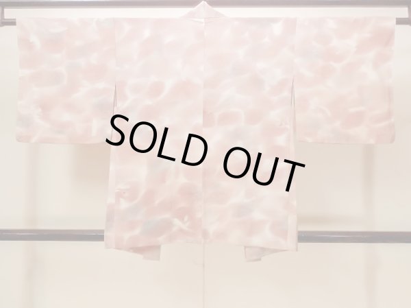 画像2: N0209M  女性用 羽織  シルク(正絹) 淡い 灰色がかった 桃色, 花 【中古】 【USED】 【リサイクル】 ★★★☆☆ (2)