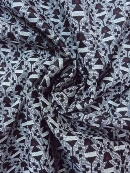 画像12: N0209O Mint  女性用 羽織  シルク(正絹)   灰色, 幾何学模様 【中古】 【USED】 【リサイクル】 ★★★★☆ (12)