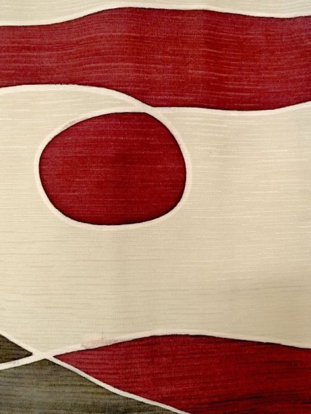 画像6: N0209T  女性用 羽織  シルク(正絹)   オフ ホワイト, 幾何学模様 【中古】 【USED】 【リサイクル】 ★★☆☆☆ (6)