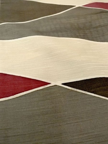 画像9: N0209T  女性用 羽織  シルク(正絹)   オフ ホワイト, 幾何学模様 【中古】 【USED】 【リサイクル】 ★★☆☆☆ (9)