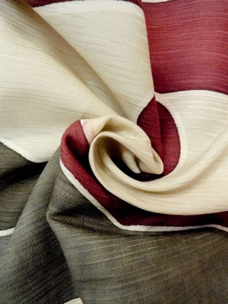 画像11: N0209T  女性用 羽織  シルク(正絹)   オフ ホワイト, 幾何学模様 【中古】 【USED】 【リサイクル】 ★★☆☆☆ (11)