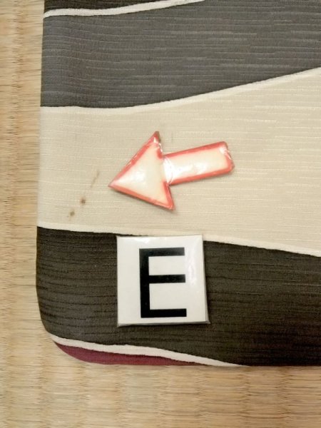 画像18: N0209T  女性用 羽織  シルク(正絹)   オフ ホワイト, 幾何学模様 【中古】 【USED】 【リサイクル】 ★★☆☆☆ (18)