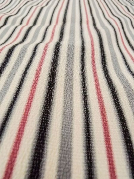 画像10: N0209V  女性用 羽織  シルク(正絹)   オフ ホワイト, 縞 【中古】 【USED】 【リサイクル】 ★★☆☆☆ (10)