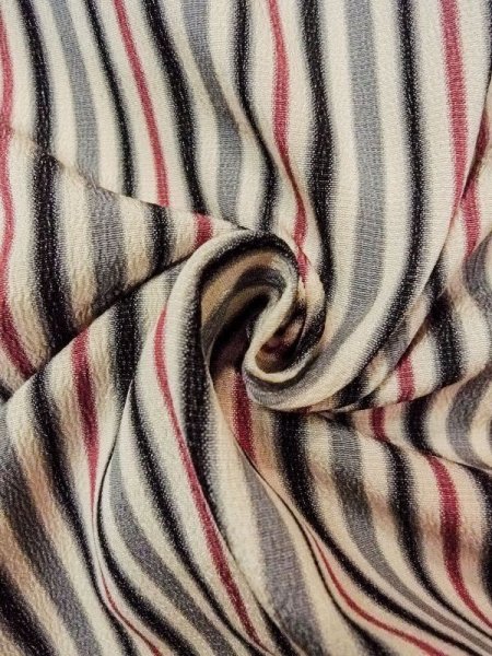 画像11: N0209V  女性用 羽織  シルク(正絹)   オフ ホワイト, 縞 【中古】 【USED】 【リサイクル】 ★★☆☆☆ (11)