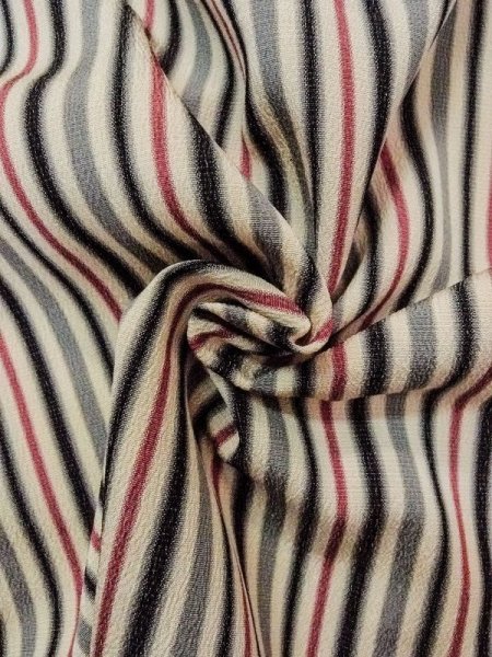 画像12: N0209V  女性用 羽織  シルク(正絹)   オフ ホワイト, 縞 【中古】 【USED】 【リサイクル】 ★★☆☆☆ (12)