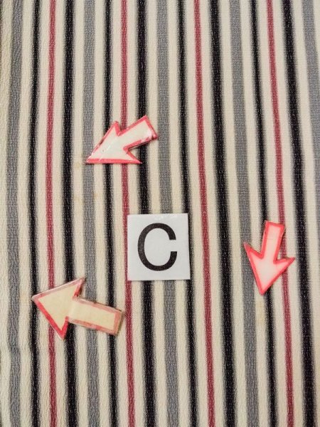 画像16: N0209V  女性用 羽織  シルク(正絹)   オフ ホワイト, 縞 【中古】 【USED】 【リサイクル】 ★★☆☆☆ (16)