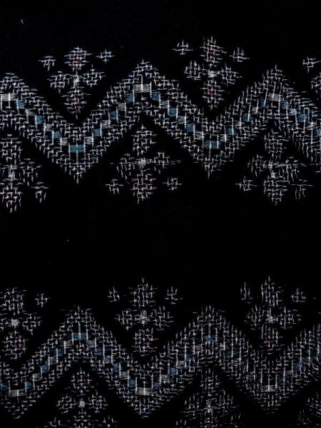 画像4: N0209X  女性用 羽織  シルク（正絹）   黒, 花 【中古】 【USED】 【リサイクル】 ★★★☆☆ (4)