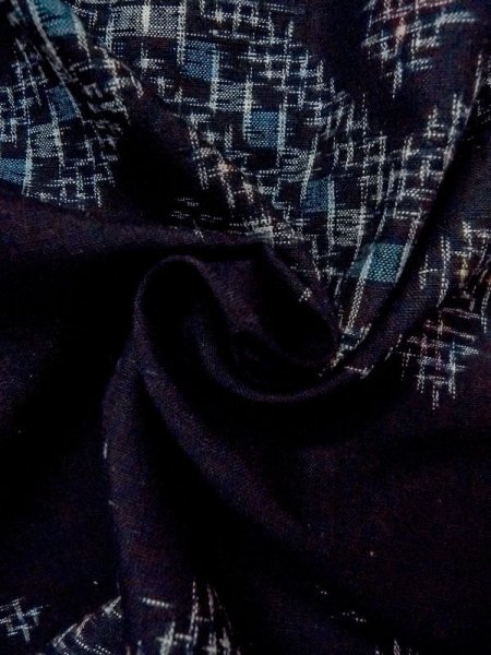 画像12: N0209X  女性用 羽織  シルク（正絹）   黒, 花 【中古】 【USED】 【リサイクル】 ★★★☆☆ (12)