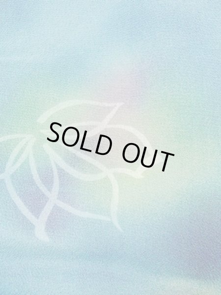 画像5: N0209Y  女性用 羽織  シルク（正絹）   水色, 花 【中古】 【USED】 【リサイクル】 ★★☆☆☆ (5)