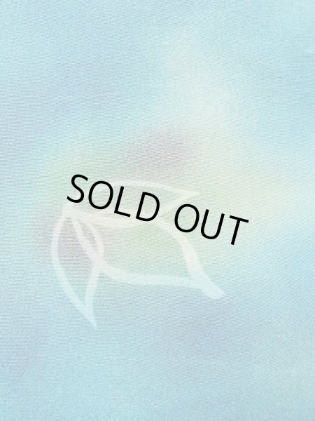 画像6: N0209Y  女性用 羽織  シルク（正絹）   水色, 花 【中古】 【USED】 【リサイクル】 ★★☆☆☆ (6)