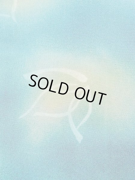 画像7: N0209Y  女性用 羽織  シルク（正絹）   水色, 花 【中古】 【USED】 【リサイクル】 ★★☆☆☆ (7)