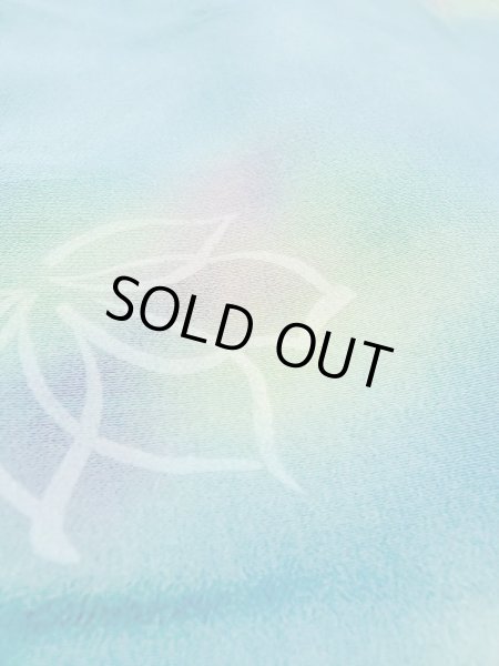 画像9: N0209Y  女性用 羽織  シルク（正絹）   水色, 花 【中古】 【USED】 【リサイクル】 ★★☆☆☆ (9)