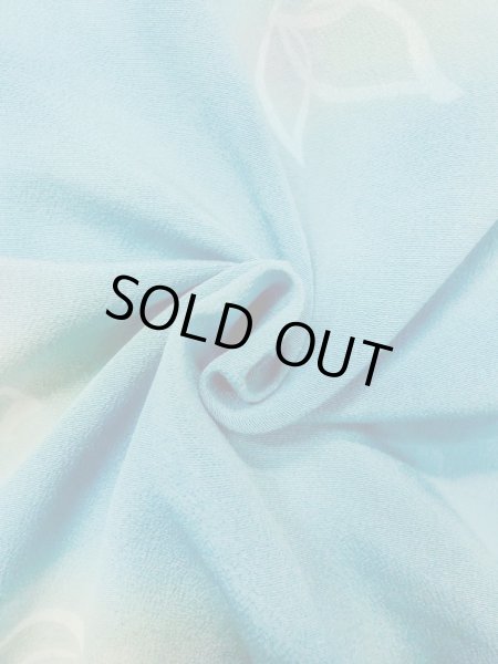 画像11: N0209Y  女性用 羽織  シルク（正絹）   水色, 花 【中古】 【USED】 【リサイクル】 ★★☆☆☆ (11)