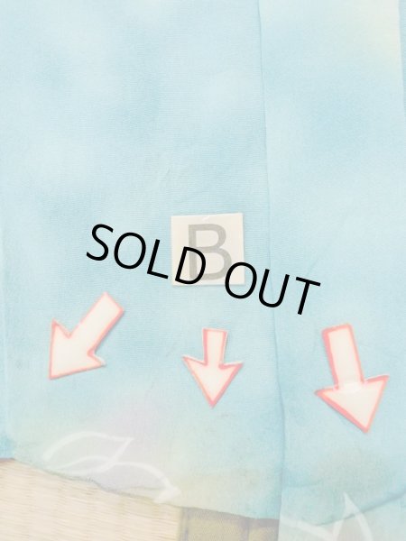 画像15: N0209Y  女性用 羽織  シルク（正絹）   水色, 花 【中古】 【USED】 【リサイクル】 ★★☆☆☆ (15)