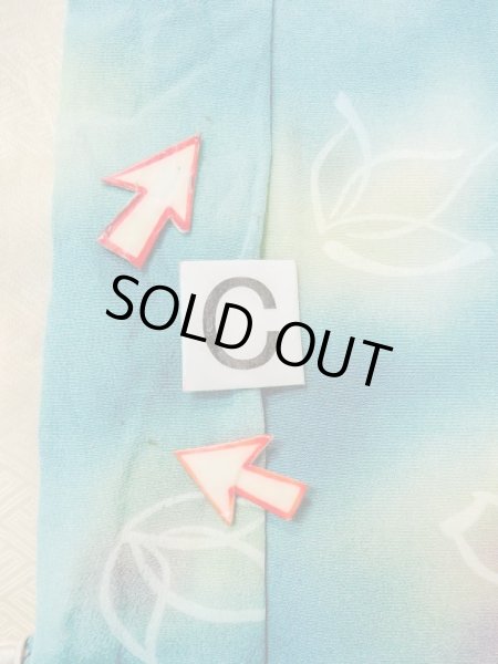 画像16: N0209Y  女性用 羽織  シルク（正絹）   水色, 花 【中古】 【USED】 【リサイクル】 ★★☆☆☆ (16)