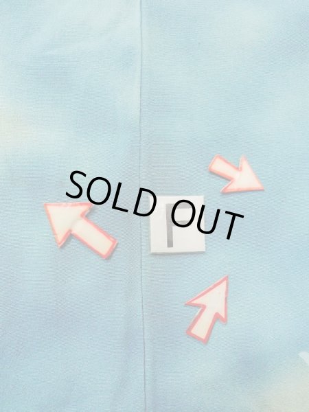 画像19: N0209Y  女性用 羽織  シルク（正絹）   水色, 花 【中古】 【USED】 【リサイクル】 ★★☆☆☆ (19)