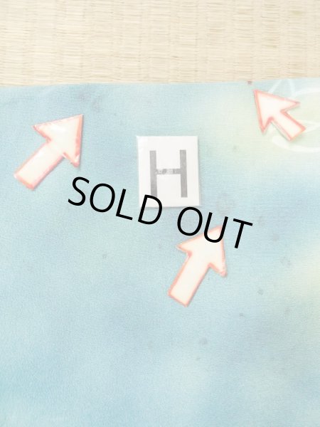 画像21: N0209Y  女性用 羽織  シルク（正絹）   水色, 花 【中古】 【USED】 【リサイクル】 ★★☆☆☆ (21)