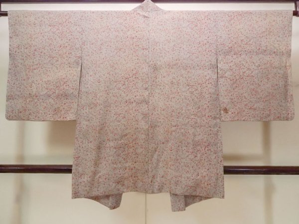 画像2: N0209Z  女性用 羽織  シルク(正絹)   灰色, 抽象的模様 【中古】 【USED】 【リサイクル】 ★☆☆☆☆ (2)