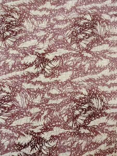 画像3: N0210A  女性用 羽織  シルク(正絹)   オフ ホワイト, 葉 【中古】 【USED】 【リサイクル】 ★★☆☆☆ (3)