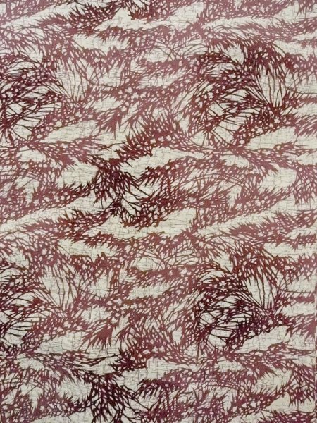 画像4: N0210A  女性用 羽織  シルク(正絹)   オフ ホワイト, 葉 【中古】 【USED】 【リサイクル】 ★★☆☆☆ (4)