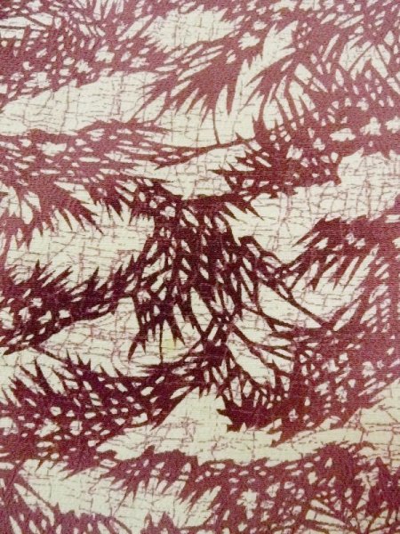 画像5: N0210A  女性用 羽織  シルク(正絹)   オフ ホワイト, 葉 【中古】 【USED】 【リサイクル】 ★★☆☆☆ (5)