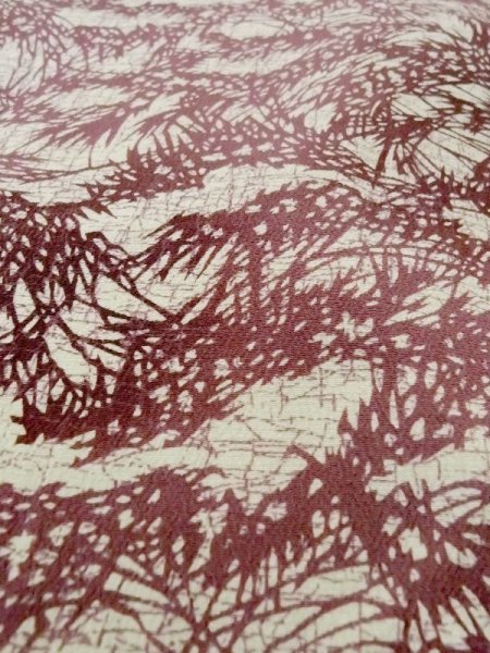 画像9: N0210A  女性用 羽織  シルク(正絹)   オフ ホワイト, 葉 【中古】 【USED】 【リサイクル】 ★★☆☆☆ (9)